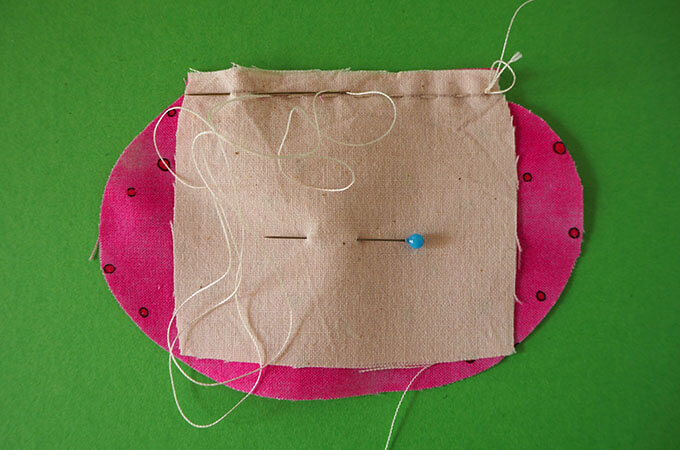 sewing fabric for the spider softie together