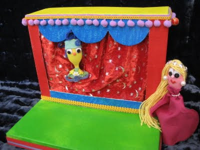 shoebox puppet theatre recycled craft