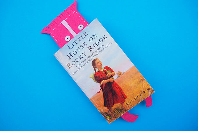 A DIY bookmark in a book