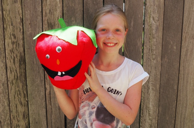 felt strawberry softie kids sewing project sew-a-softie day